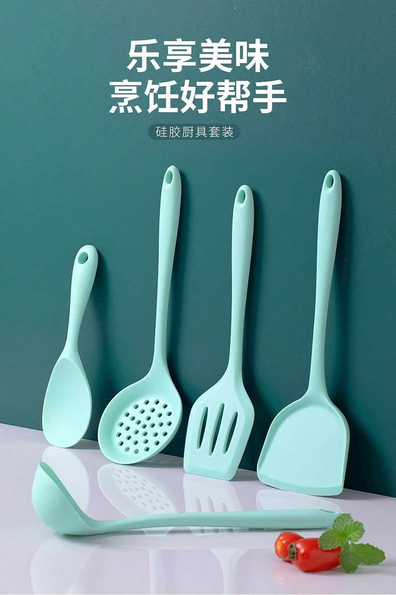 OEM FDA Standard BPA Free Factory Wholesale High Quality Food Grade Non-Stick Spatula Spoon Cooking Gadget Tool Cookware Kitchen Utensil Silicone Kitchenware