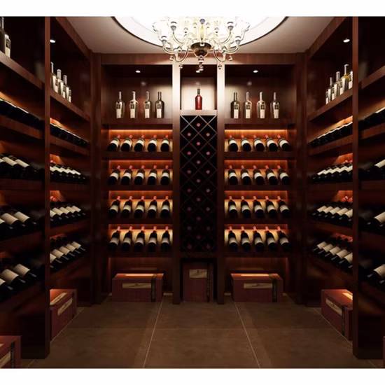 Étagère à bouteilles de vin en bois flottante personnalisée populaire moderne et présentoir de séchage de verre à vin